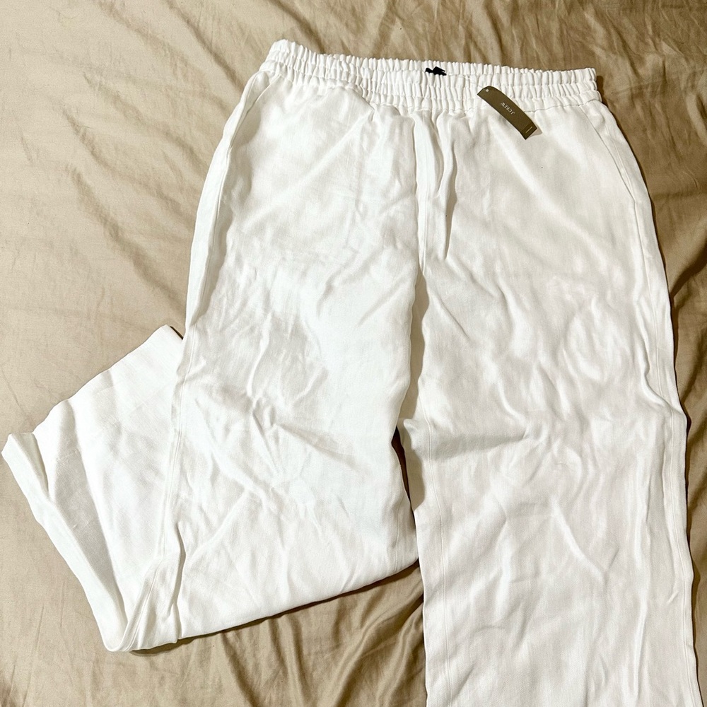 JCrew Lined Pull-on Linen Pants